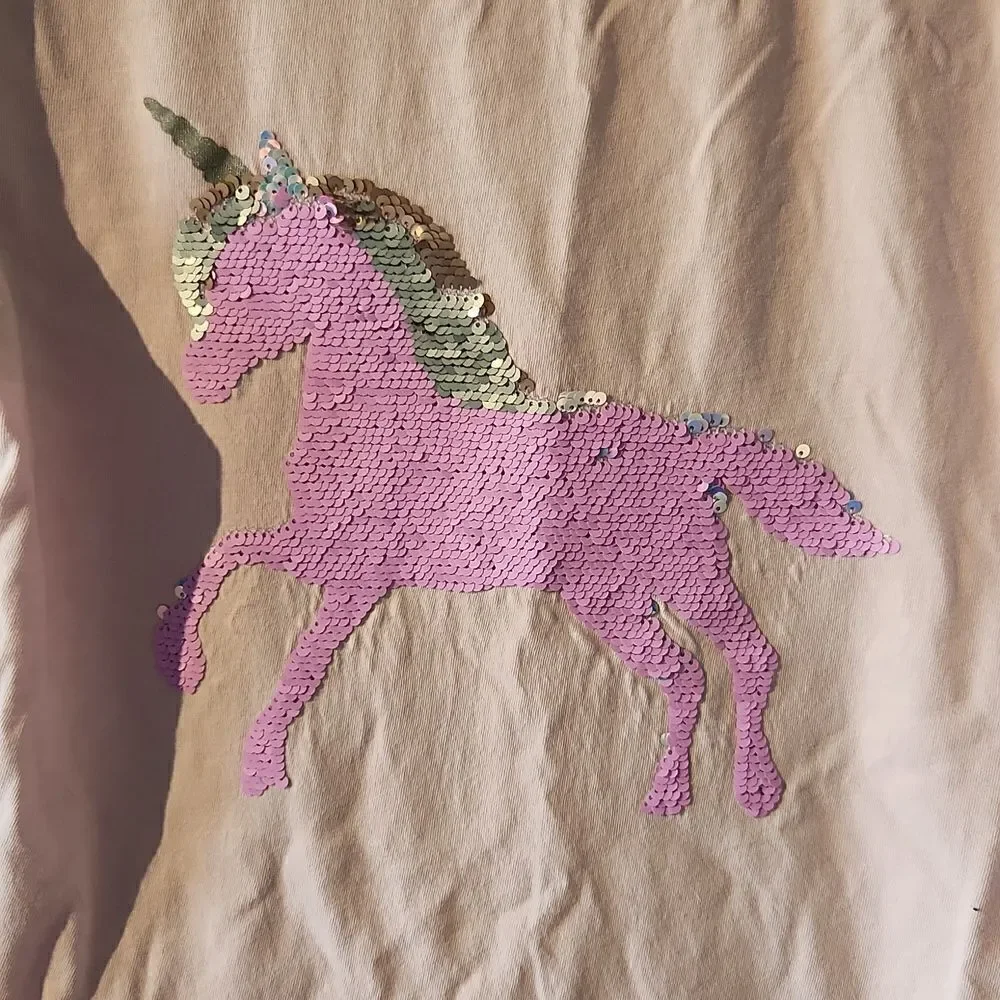 Gap kids sparkle unicorn tshirt pink size l-xl